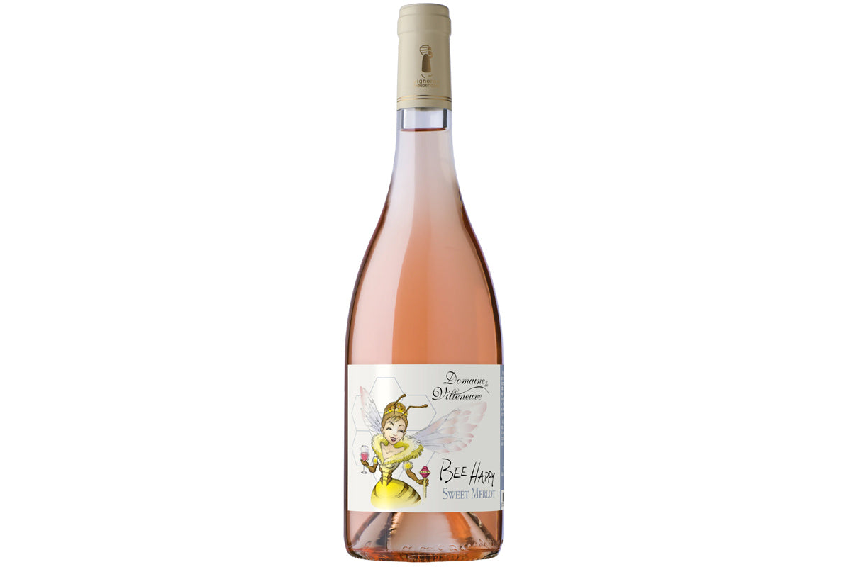 Vin Pays d'Hérault Rosé demi-sec Bee Happy Merlot à Angers chez A 2 mains le Vin