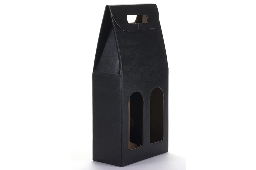 Coffret-cadeau vide pour 2 bouteilles en carton rigide noir