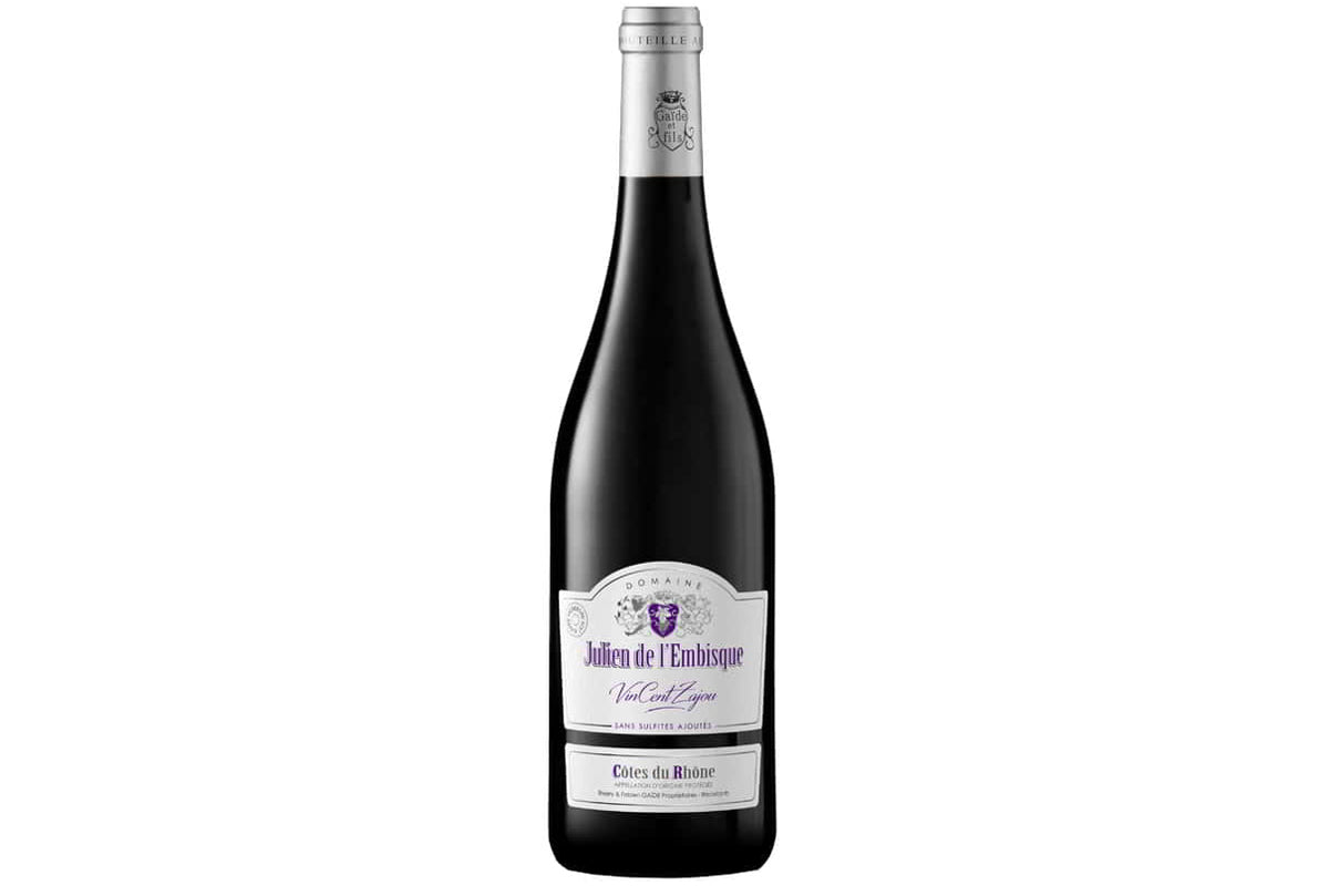 Côtes du Rhône vin Rouge Bio sans sulfite VinCent Zajou Julien de l’Embisque
